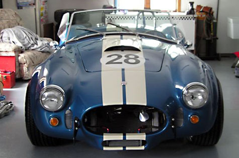 blue car